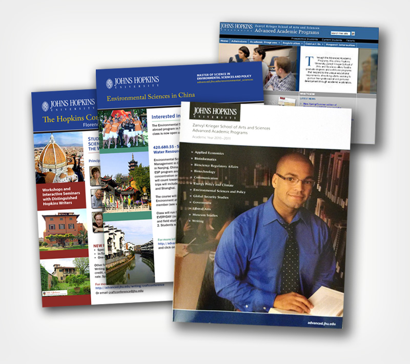 Johns Hopkins University, examples of print and web work